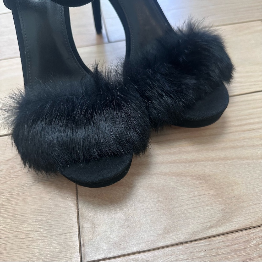 Michael Kors Black Rabbit Fur Heels - Picture 4 of 9